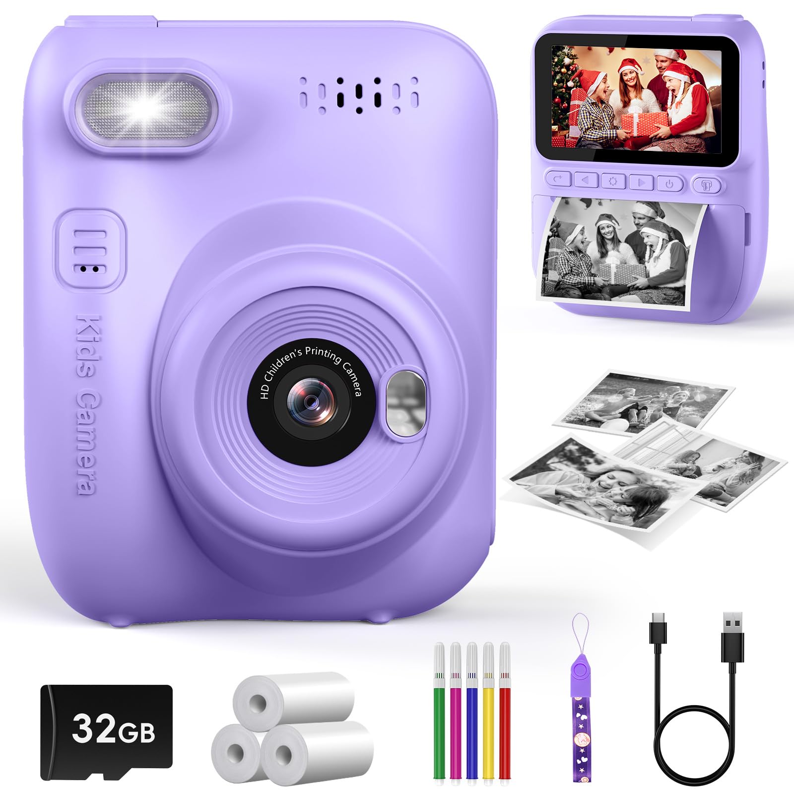 Amazon.com : LETSHAHA Kids Instant Print Camera, 3.0-inch HD